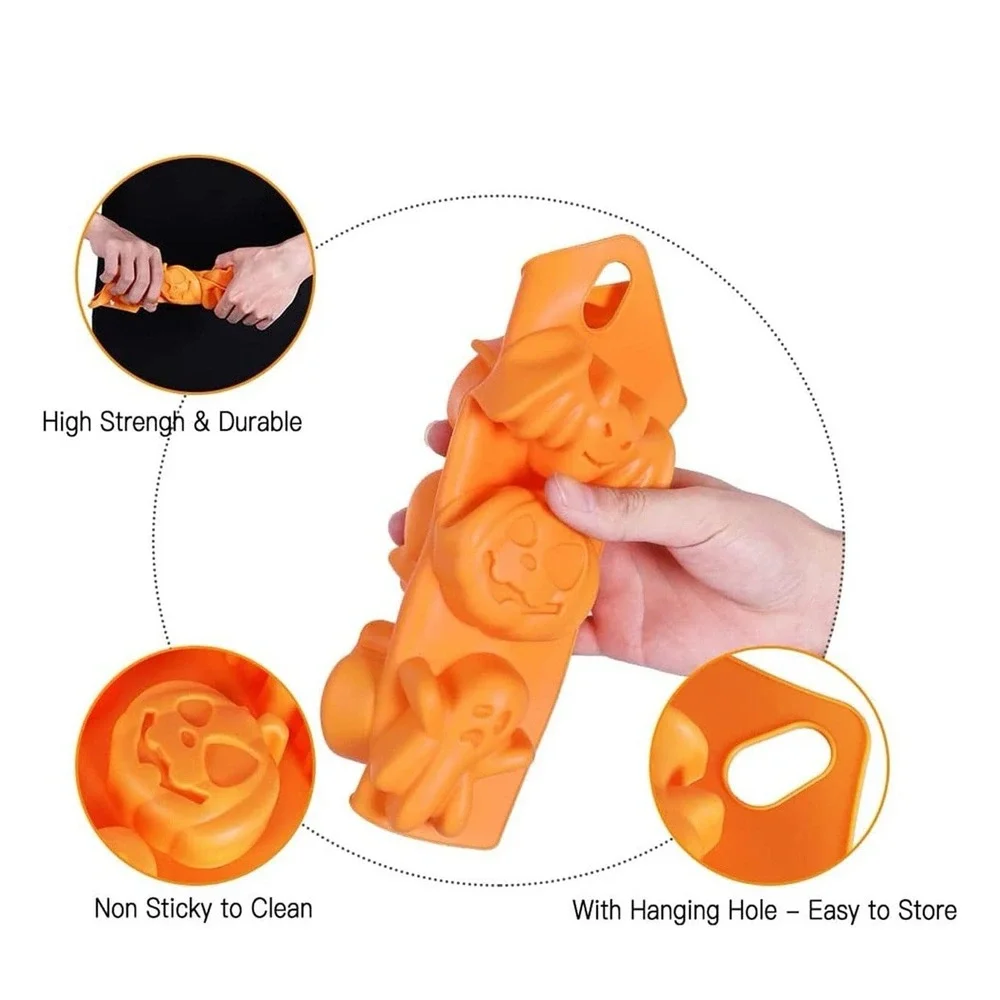 Halloween Pumpkin Cupcake Mold Pan Wilton Cake Silicone Baking‎ Muffin Mini Jack